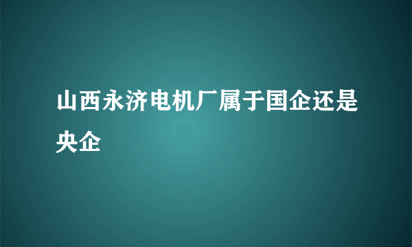 山西永济电机厂属于国企还是央企