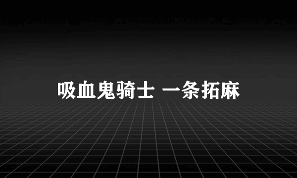 吸血鬼骑士 一条拓麻