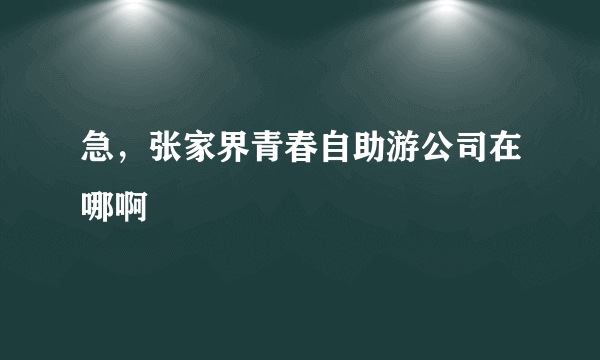 急，张家界青春自助游公司在哪啊