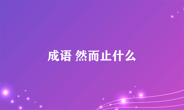 成语 然而止什么