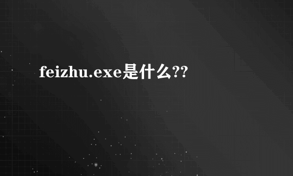 feizhu.exe是什么??