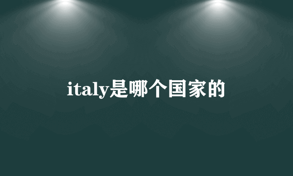 italy是哪个国家的