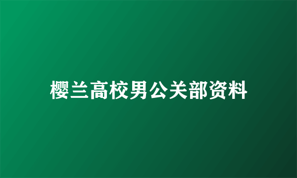 樱兰高校男公关部资料