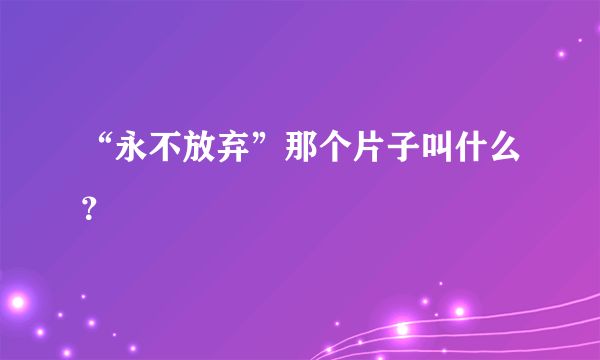 “永不放弃”那个片子叫什么？