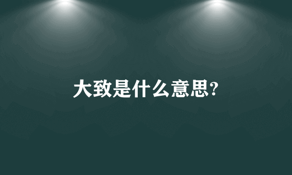 大致是什么意思?