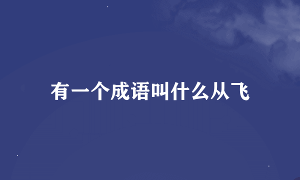 有一个成语叫什么从飞