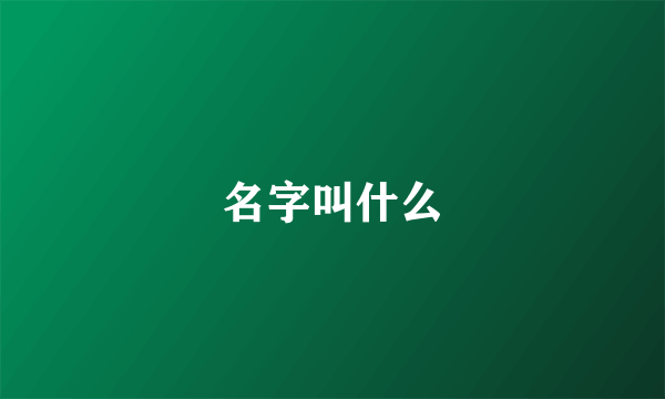 名字叫什么