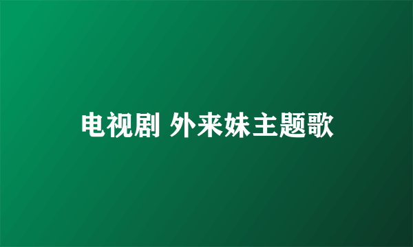 电视剧 外来妹主题歌