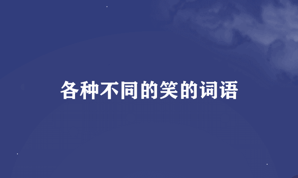 各种不同的笑的词语