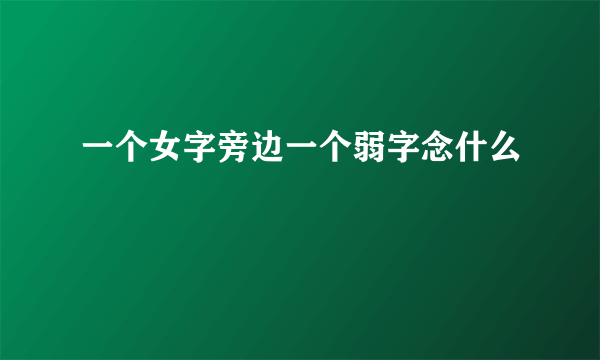 一个女字旁边一个弱字念什么