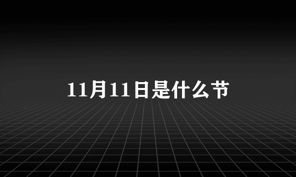 11月11日是什么节