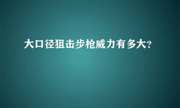 大口径狙击步枪威力有多大？