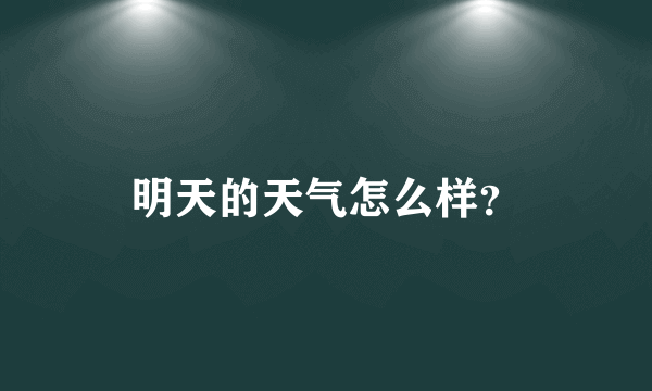 明天的天气怎么样？