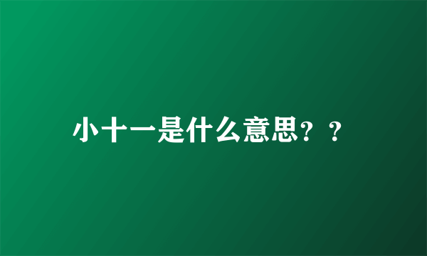 小十一是什么意思？？