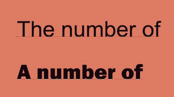 a number of和the number of的区别是什么？