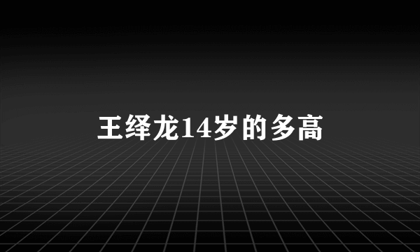 王绎龙14岁的多高