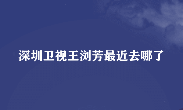 深圳卫视王浏芳最近去哪了