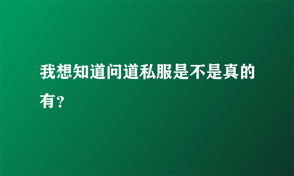 我想知道问道私服是不是真的有？