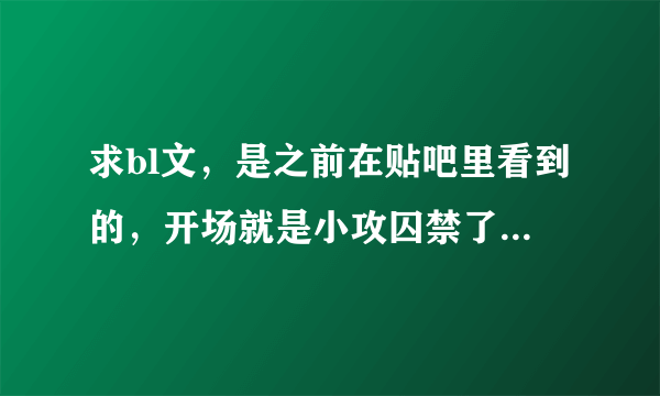 求bl文，是之前在贴吧里看到的，开场就是小攻囚禁了受让好多男的x小受