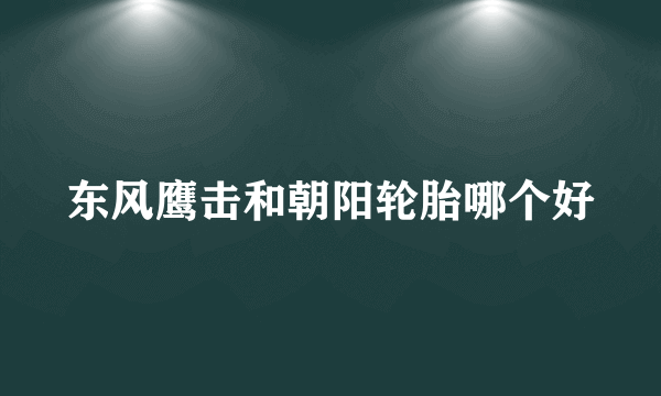 东风鹰击和朝阳轮胎哪个好