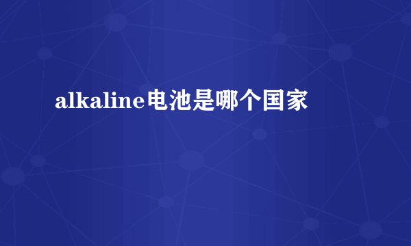 alkaline电池是哪个国家