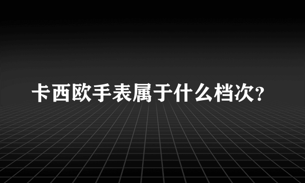 卡西欧手表属于什么档次？