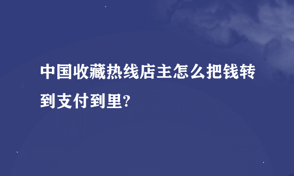 中国收藏热线店主怎么把钱转到支付到里?