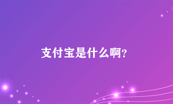 支付宝是什么啊？