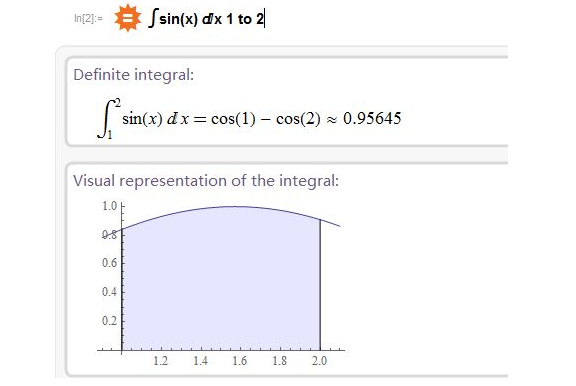 wolframalpha中怎么表示定积分