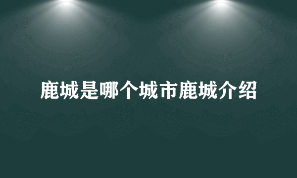 鹿城是哪个城市鹿城介绍