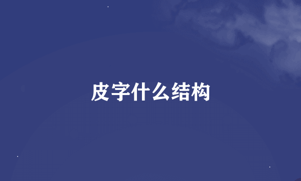 皮字什么结构