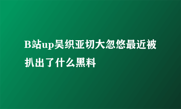 B站up吴织亚切大忽悠最近被扒出了什么黑料