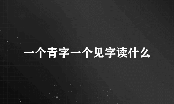 一个青字一个见字读什么