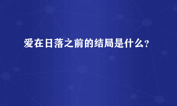 爱在日落之前的结局是什么？