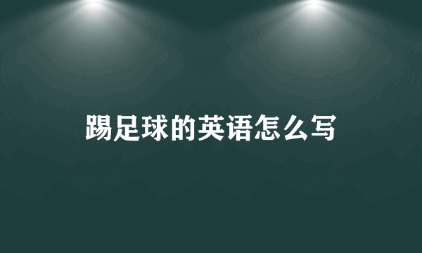 踢足球的英语怎么写