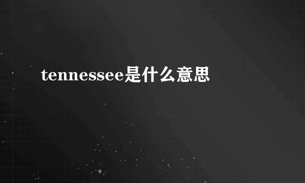 tennessee是什么意思