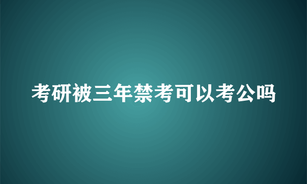 考研被三年禁考可以考公吗