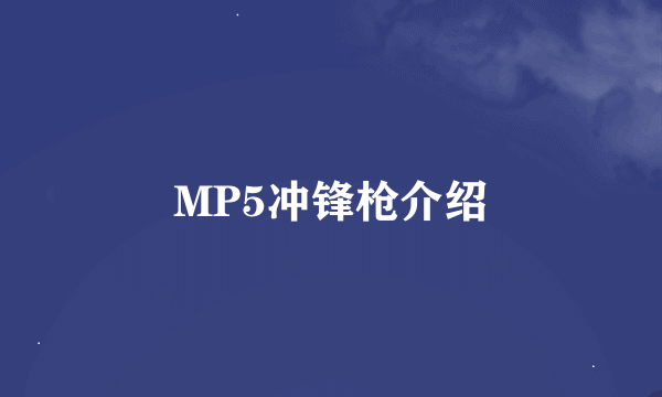 MP5冲锋枪介绍