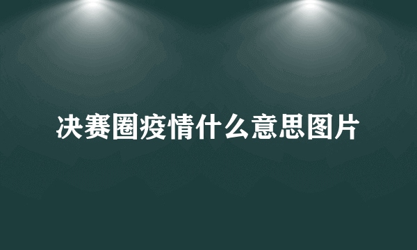 决赛圈疫情什么意思图片