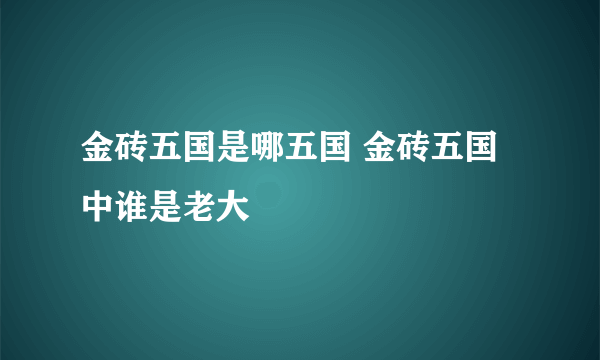 金砖五国是哪五国 金砖五国中谁是老大