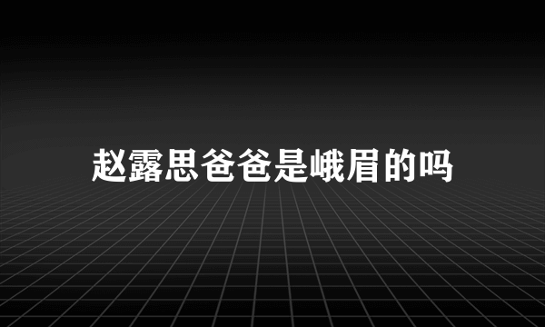 赵露思爸爸是峨眉的吗