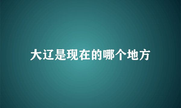 大辽是现在的哪个地方