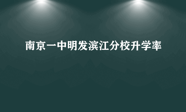 南京一中明发滨江分校升学率