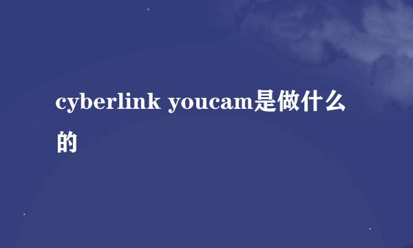 cyberlink youcam是做什么的