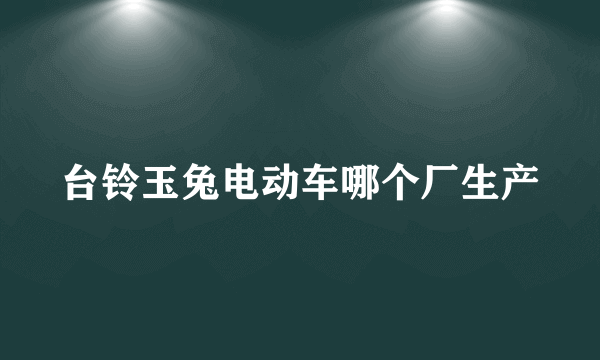 台铃玉兔电动车哪个厂生产