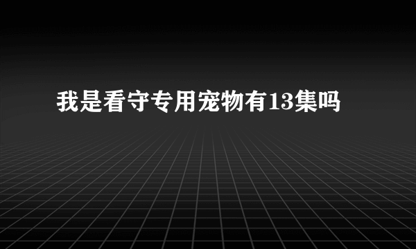 我是看守专用宠物有13集吗