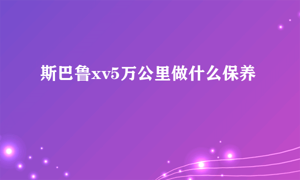 斯巴鲁xv5万公里做什么保养