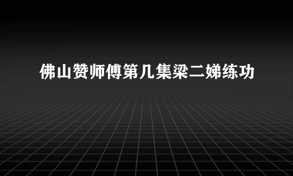 佛山赞师傅第几集梁二娣练功