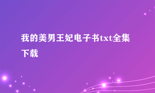 我的美男王妃电子书txt全集下载