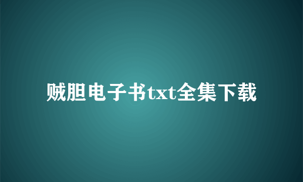 贼胆电子书txt全集下载